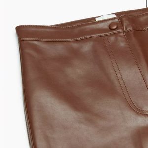 Aritzia Wilfred Adele Flared Vegan Leather Pant Patina Brown